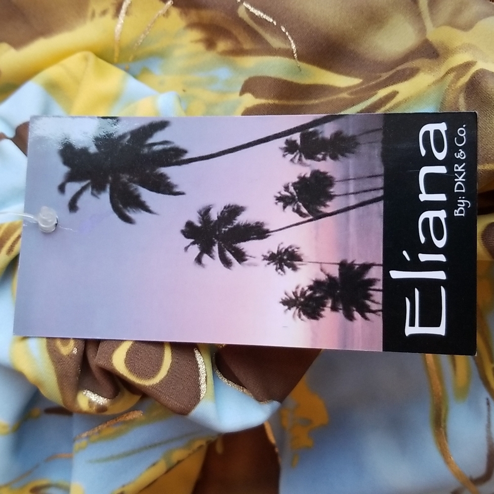 (14) NWT Eliana by DKR & Co. Vintage One Piece Swimsuit 🥰 Matching Scrunchie - Picture 2 of 9
